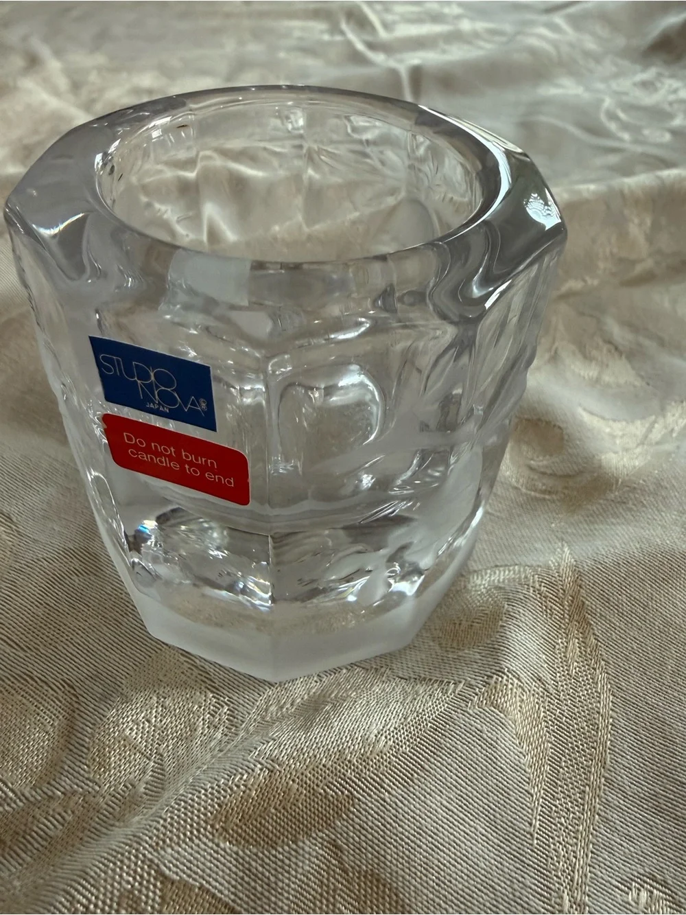 Studio Nova “Holiday Bells” Clear Frosted Floral Glass Votive